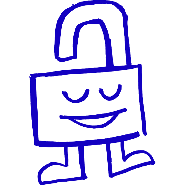 mind doodle of a padlock with a smiley face